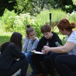 Students in the botanical garden of Bologna University